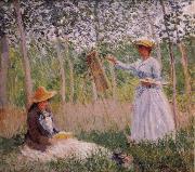 Claude Monet Suzanne Reading and Blanche Painting by the Marsh at Giverny Germany oil painting artist